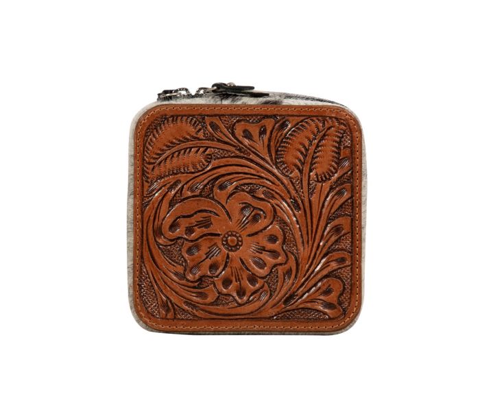 Myra Bag: "TILLY BLUFF SQUARE HAIR-ON HIDE JEWELRY BOX"