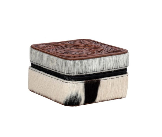 Myra Bag: "TILLY BLUFF SQUARE HAIR-ON HIDE JEWELRY BOX"