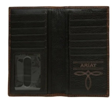 ARIAT Men's Performance Work Dark Rowdy Brown Leather Wallet