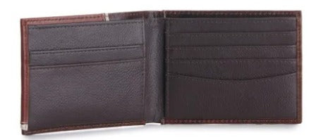 ARIAT Men's Brown w/ Tan Overlay and Embossed Shield Logo Wallet