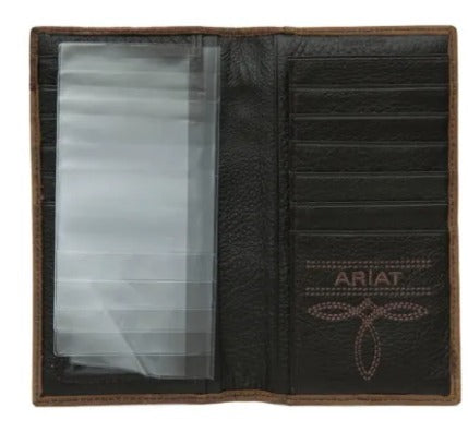 ARAIT Distressed Brown w/ Dark Brown Perforated Overlay Rodeo Wallet