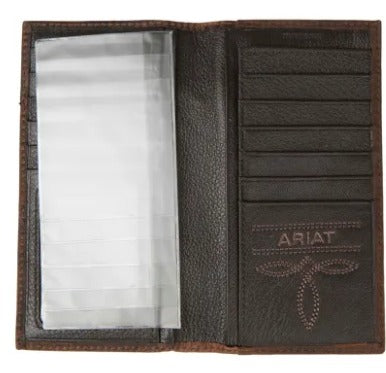 ARIAT Men's Brown w/ Brown Overlay Boot Stitch Wallet