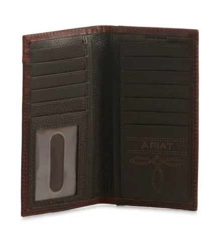 ARIAT Men's Dark Brown Leather Wallet