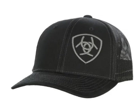 ARIAT Youth Black w/ Grey Logo Snapback Cap