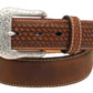 ARIAT Men's Crosswoven Brown Leather Belt