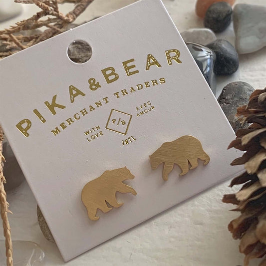 Pika & Bear "Snositi" Bear Shaped Stud Earrings