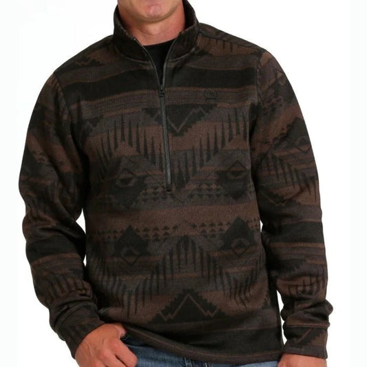 Cinch Men's Aztec Print 1/2 Zip Pullover Sweater
