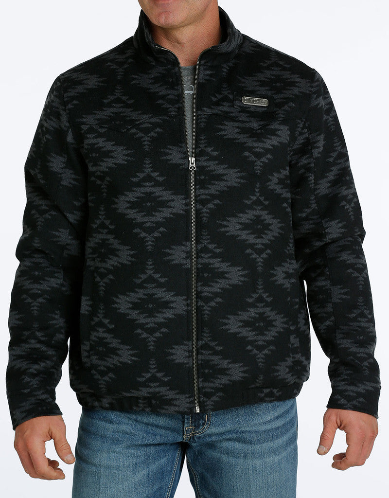 Cinch Men's Grey & Black Aztec Print CC Wooly Jacket