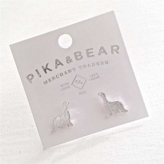 Pika & Bear "Bronto Buddies" Dinosaur Stud Earrings