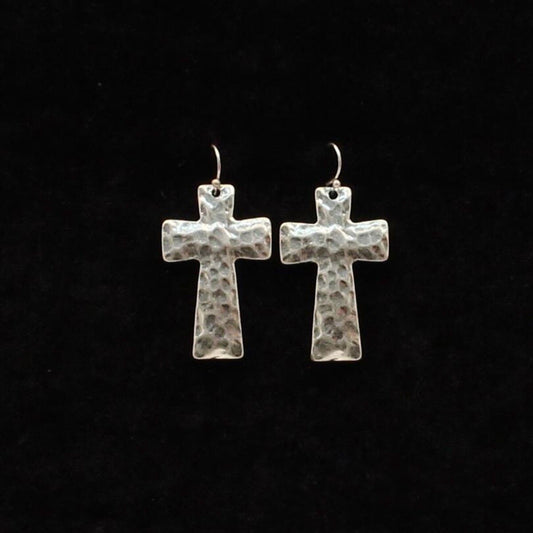 Blazin' Roxx Silver Cross Earrings