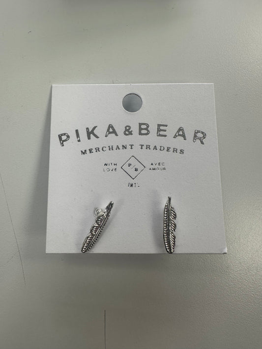 Pika & Bear Feather Stud Earrings