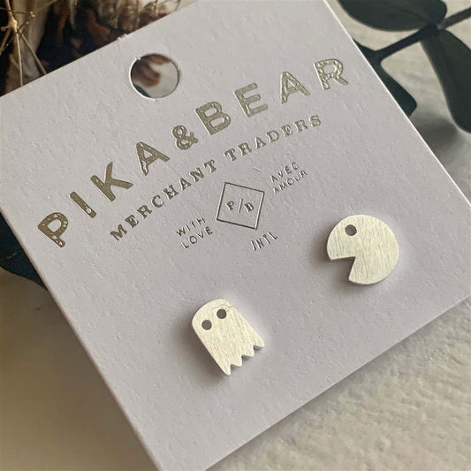 Pika & Bear "Pac-Attack" Arcade Stud Earrings